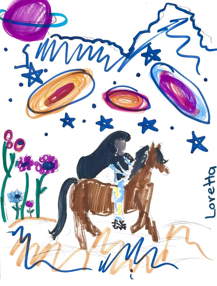 $!En su boceto original, Black Mystery lleva una capucha “como de sudadera, pero mágica”. La vemos sobre su caballo lista para salvar al mago de los sueños.