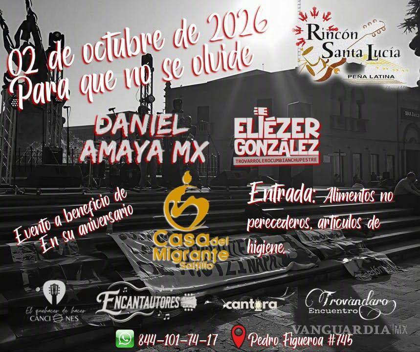 $!El cartel del evento, que se realiza este viernes 2 de octubre en Rincón Santa Lucía - La Peña Latina, en Pedro Figueroa #745. La entrada es alimentos no perecederos o artículos de higiene.