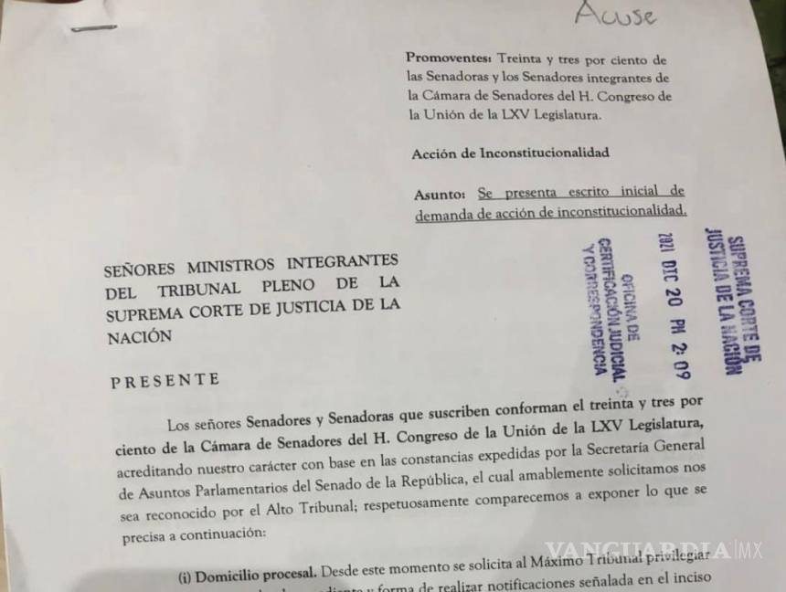 $!Impugnan de oposición ante la SCJN por “decretazo” de López Obrador