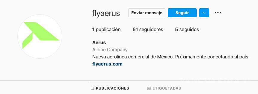 $!Página de Aerus en Instagram.