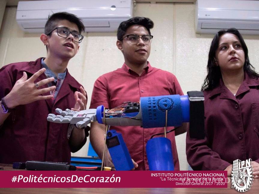 $!Estudiantes del IPN crean brazo biónico de bajo costo