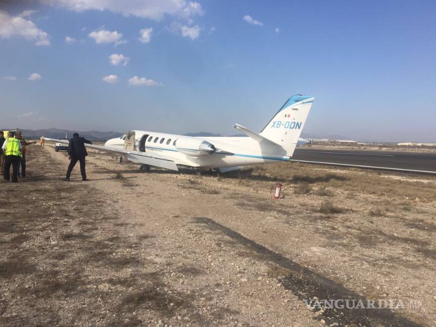 Se despista avión en Aeropuerto Plan de Guadalupe en Saltillo