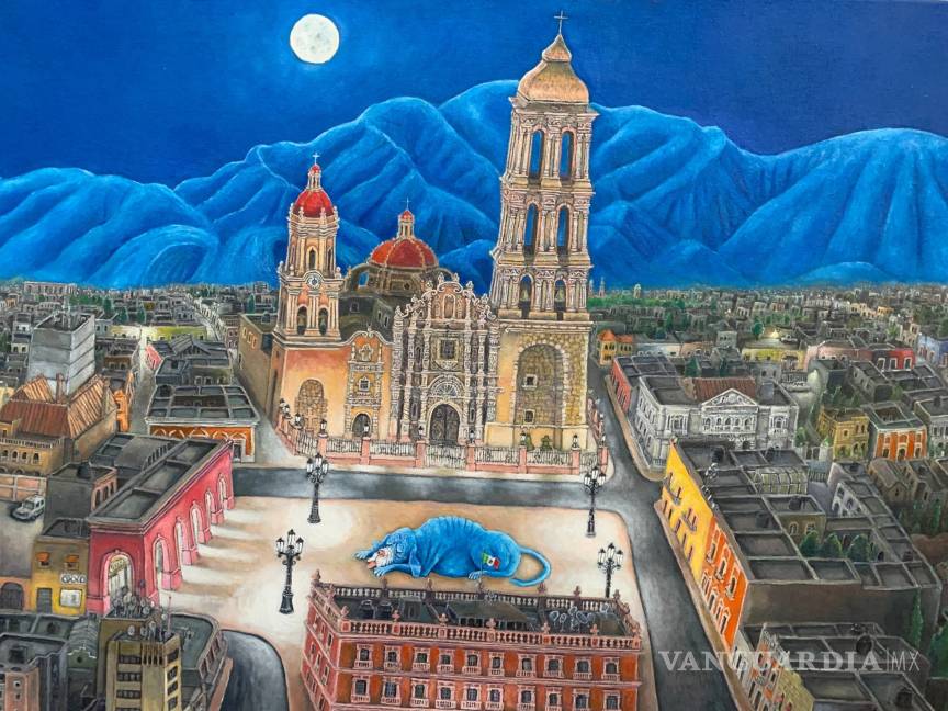 ‘El perro que cuida la ciudad’; Geroca pinta al letargo saltillense