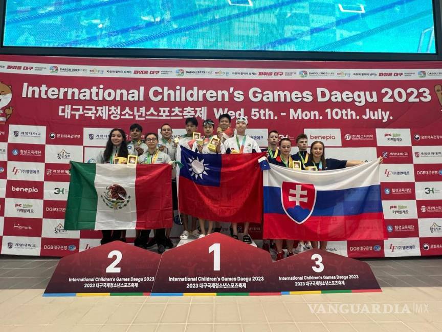 $!Javier Díaz López gana tercer y segundo lugar en natación en los International Children’s Games Daegu 2023, en Corea del Sur.