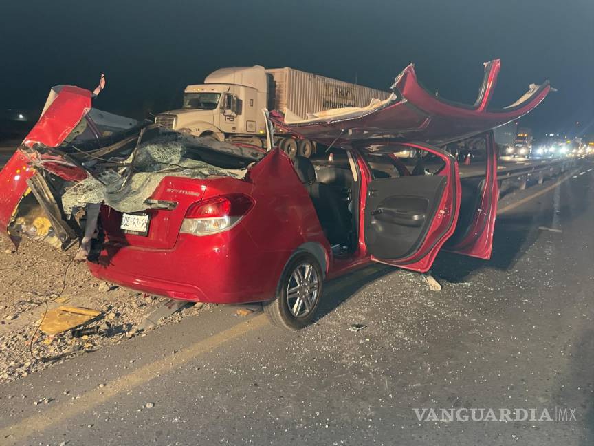 Muere prensado conductor en la Monterrey-Saltillo