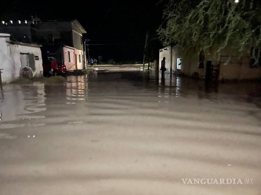 Lluvias causan inundaciones en el Ejido La Cruz en Frontera, Coahuila