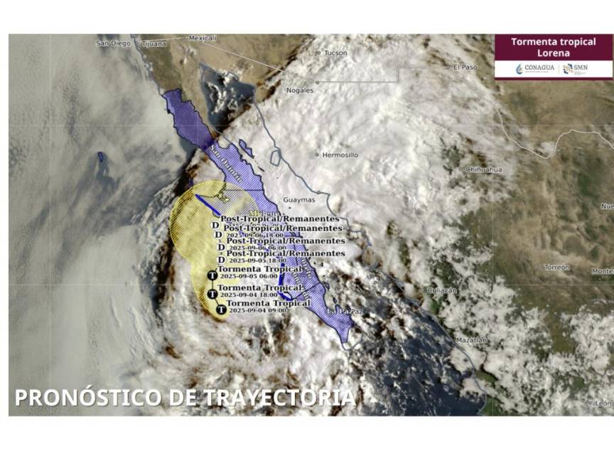 $!‘Lorena’ vuelve a ser tormenta tropical, esta será su trayectoria en México; ¿impactará dos veces?