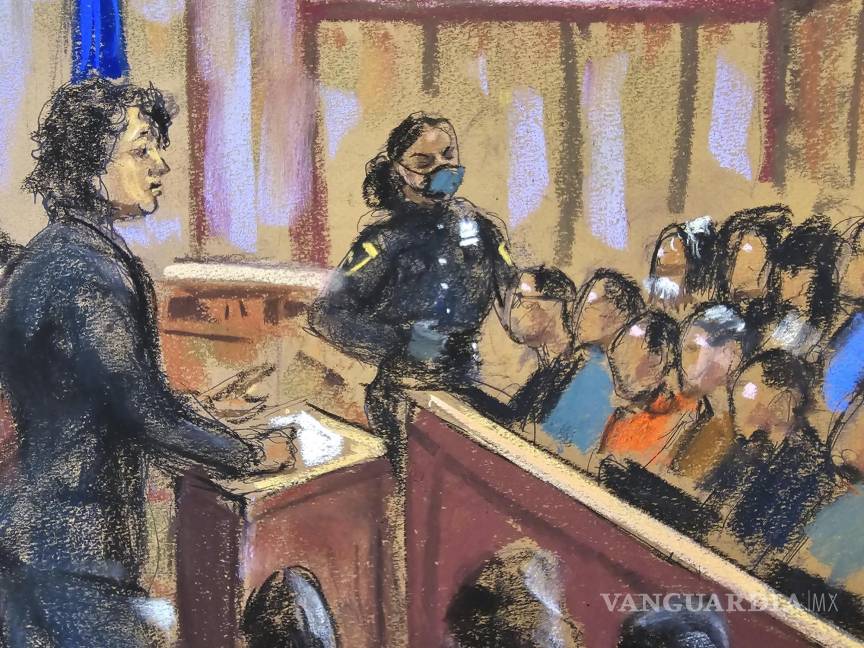 $!La fiscal Susan Hoffinger en el podio durante la selección del jurado del juicio penal contra Donald Trump en el tribunal estatal de Manhattan en Nueva York.