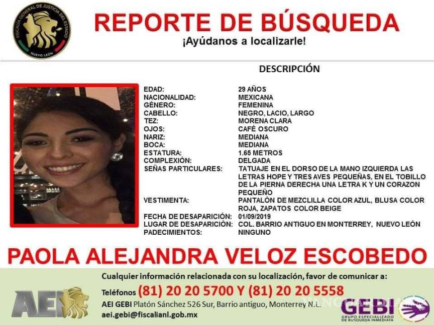 $!Localizan a joven de Saltillo reportada como desaparecida tras salir de bar en Monterrey