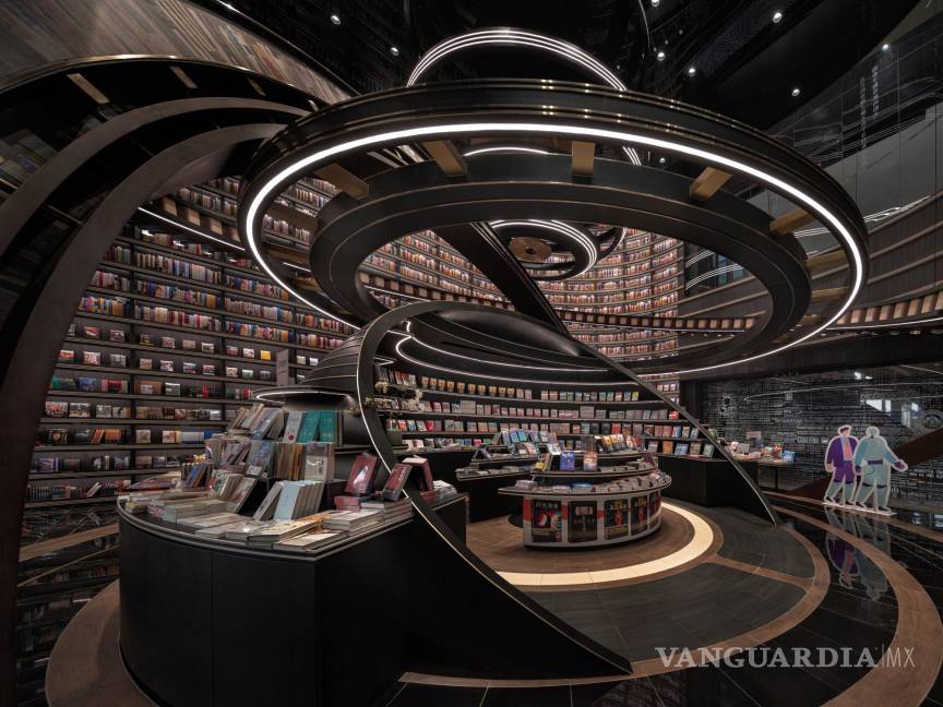 $!Libreria Zhongshuge, en Huai'an: sector que emula las órbitas de los cuerpos celestes en el universo.