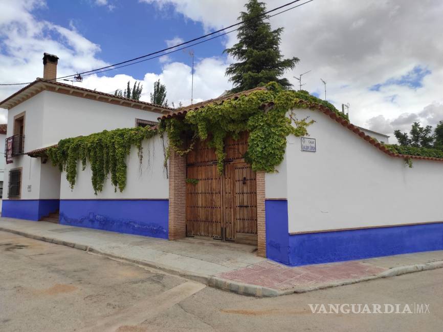 $!Portón de un patio bañado con su típico azul añil que lucen los pueblos manchegos. El Toboso (Toledo). EFE/Amalia González Manjavacas