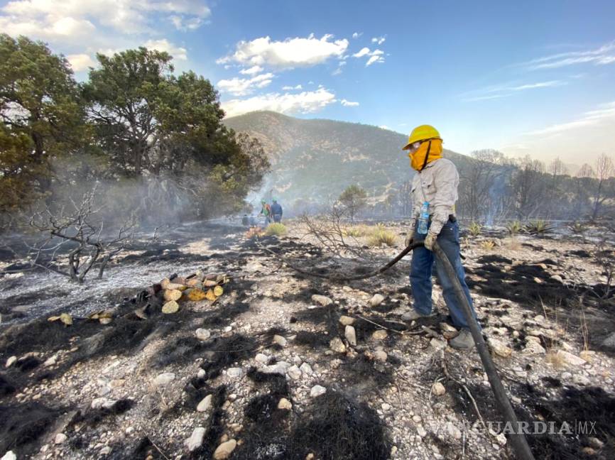 $!‘Cercan’ 4 incendios a la Región Sureste de Coahuila; alcanzan llamas a la Sierra de Zapalinamé