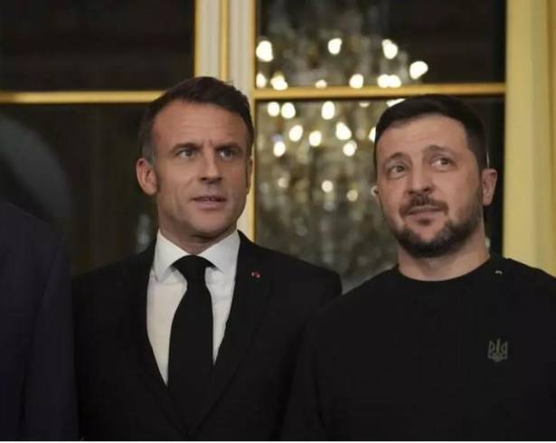Macron y Zelensky fueron captados por un micrófono abierto mientras paseaban por los jardines del Hotel Royal.