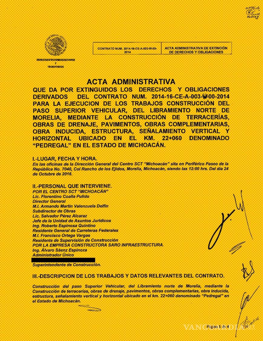 $!Las dependencias respaldan que las obras realizadas por EFOS se hicieron bien, deslindándolas de cualquier responsabilidad administrativa. | Imagen: SICT, respuesta de Transparencia