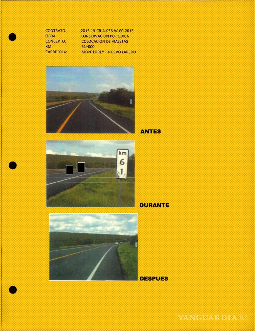 $!En los casos donde las dependencias cuentan con testigos de que las EFOS realizaron las obras, estos suelen ser pruebas documentales. Por lo general se tratan de actas de entrega-recepción y, en menor medida, de bitácoras con fotos. | Imágenes: SICT, respuesta de Transparencia