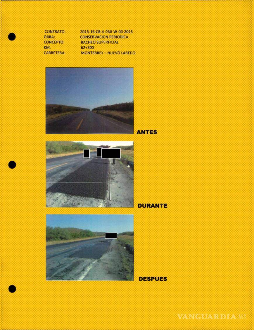 $!En los casos donde las dependencias cuentan con testigos de que las EFOS realizaron las obras, estos suelen ser pruebas documentales. Por lo general se tratan de actas de entrega-recepción y, en menor medida, de bitácoras con fotos. | Imágenes: SICT, respuesta de Transparencia