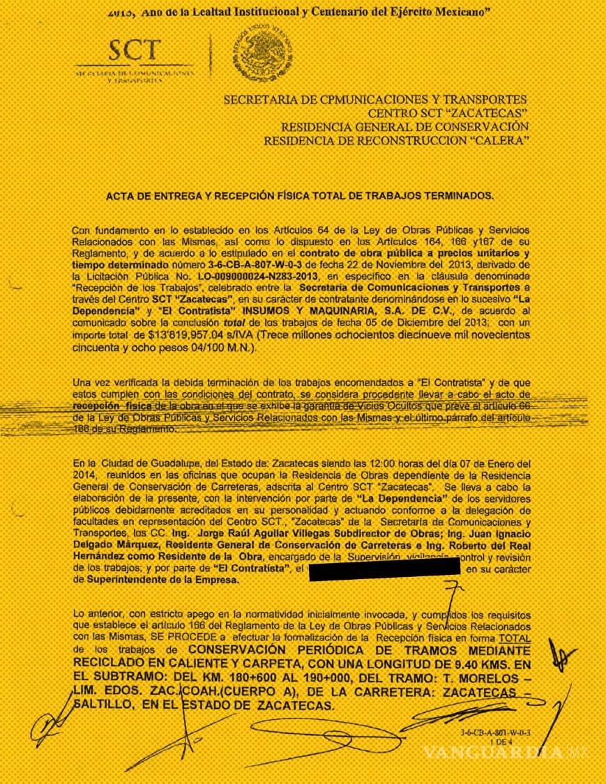 $!En los casos donde las dependencias cuentan con testigos de que las EFOS realizaron las obras, estos suelen ser pruebas documentales. Por lo general se tratan de actas de entrega-recepción y, en menor medida, de bitácoras con fotos. | Imágenes: SICT, respuesta de Transparencia