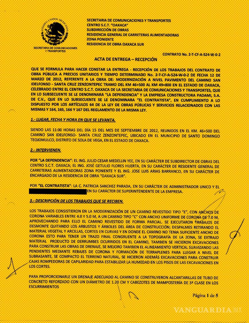 $!En los casos donde las dependencias cuentan con testigos de que las EFOS realizaron las obras, estos suelen ser pruebas documentales. Por lo general se tratan de actas de entrega-recepción y, en menor medida, de bitácoras con fotos. | Imágenes: SICT, respuesta de Transparencia