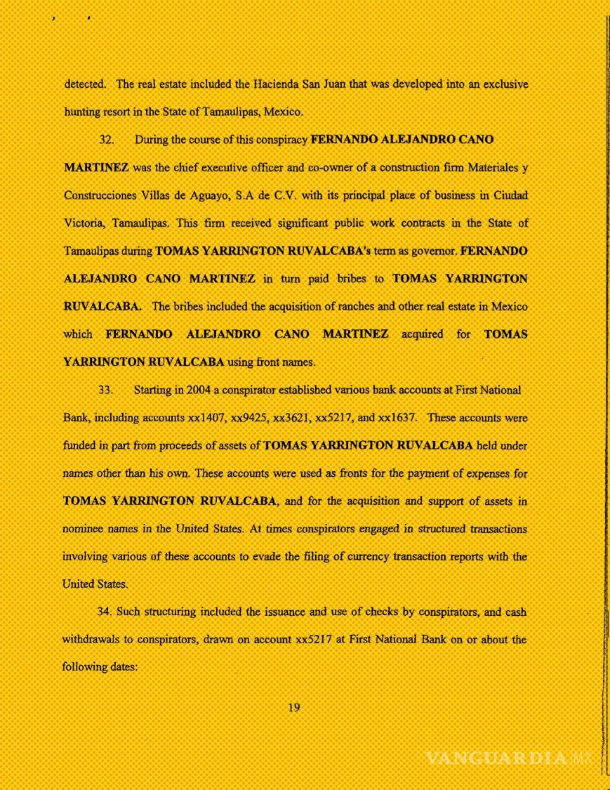 $!En los registros del juicio en Texas contra el exgobernador de Tamaulipas y Fernando Cano se menciona que Construcciones Villa de Aguayo era una importante receptora de contratos públicos.