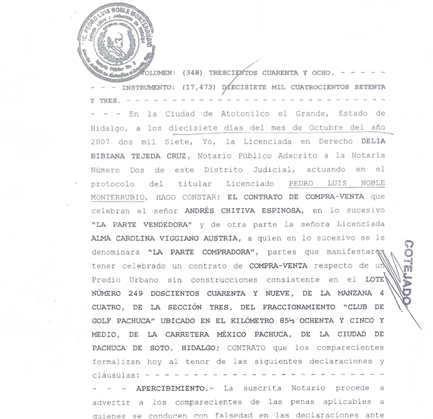 $!Cuestionan a senadora Carolina Viggiano por la compra de dos terrenos en Pachuca a precios inferiores a sus valores