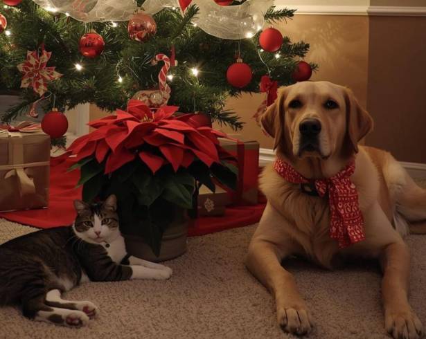 La planta Nochebuena es tóxica para gatos y perros.