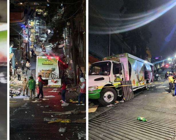 Un camión de refrescos ‘Jarritos’ se accidentó al circular por una pendiente de la alcaldía Álvaro Obregón, llamada ‘la bajada del diablo’.