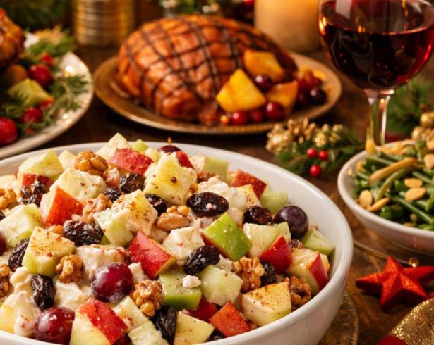 La ensalada de manzana es un platillo muy popular, en especial para las cenas de Navidad.