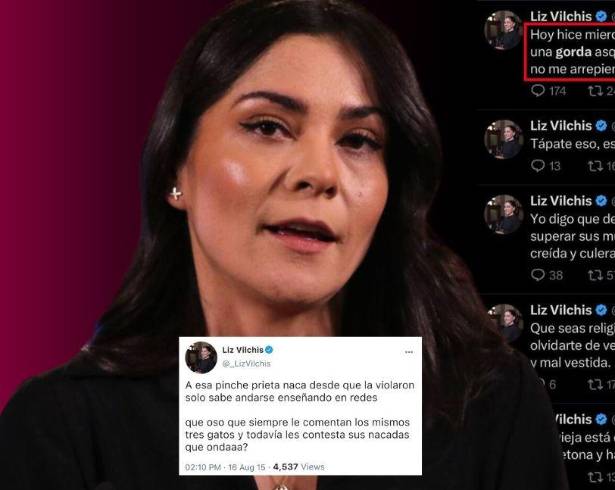 Liz Vilchis reconoció antiguos mensajes publicados en X y ofreció una disculpa, mientras su cuenta en esa red social dejó de estar disponible.