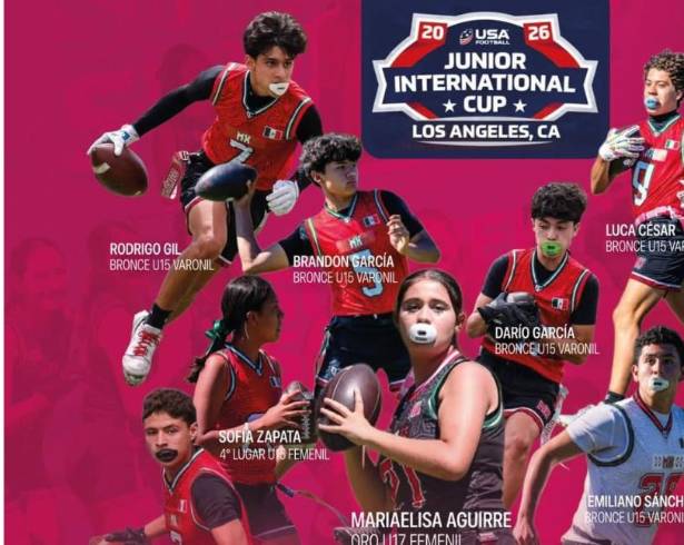 Atletas saltillenses destacaron con el Team MX en el USA Football Junior International Cup 2026, celebrado en Los Ángeles, California.