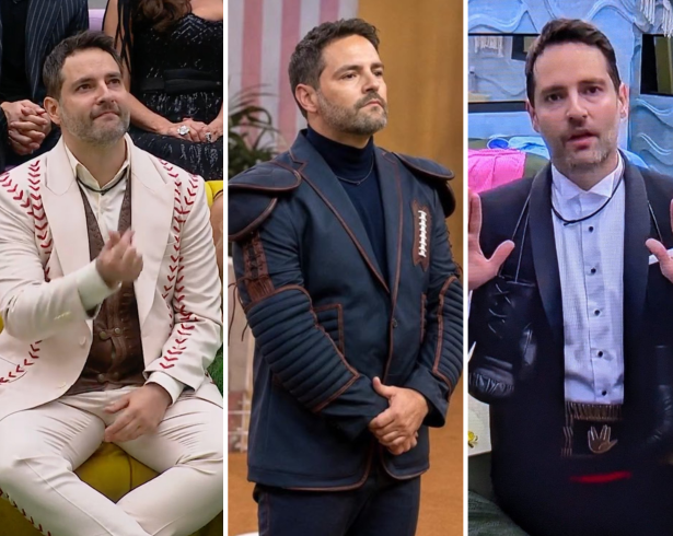 Los trajes de Memo Schutz no son convencionales: cada uno toma elementos de un deporte diferente y requiere semanas de trabajo para llegar a la televisión.