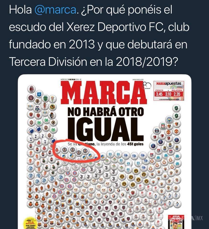 $!El error en la portada de Marca que le dio la vuelta al mundo