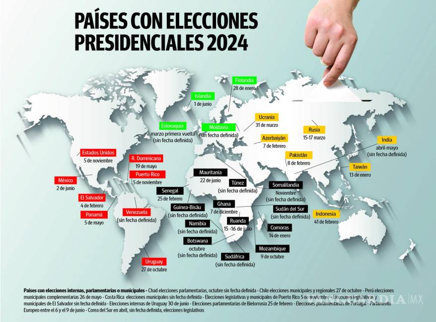 $!Estos son los países en el mundo que celebrarán elecciones en el 2024