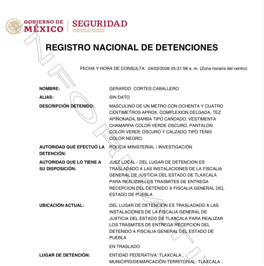 $!Fiscalía de Puebla detiene a Gerardo ‘N’, exalcalde de Cuautempan, por extorsión