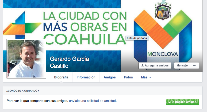 Aparece cuenta de Facebook falsa del alcalde de Monclova