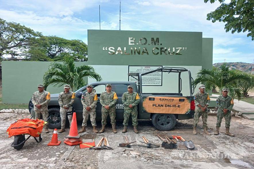 $!Sedena activa Plan DN-III-E en Oaxaca, Guerrero y Chiapas por temporada de huracanes