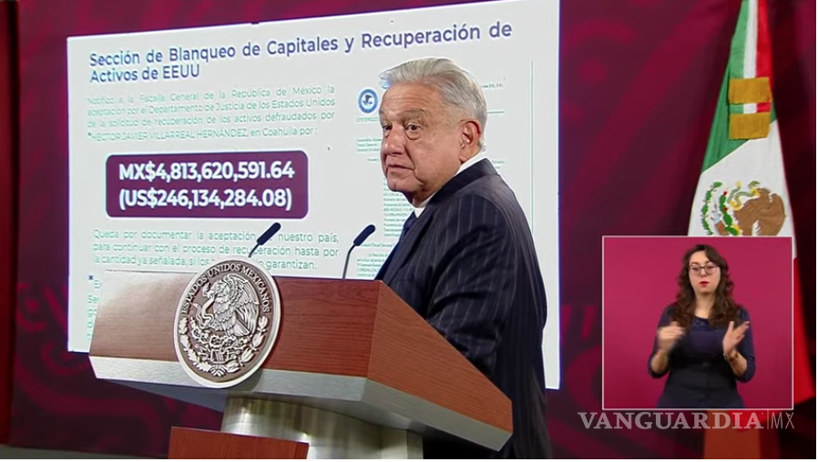 $!Entregará EU dinero confiscado al exfuncionario de Coahuila Javier Villarreal; AMLO quiere usarlo para campaña contra drogadicción