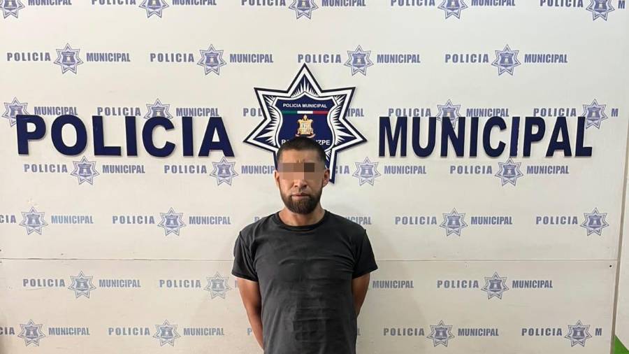 Policía Municipal realizó el operativo para detener al sujeto.