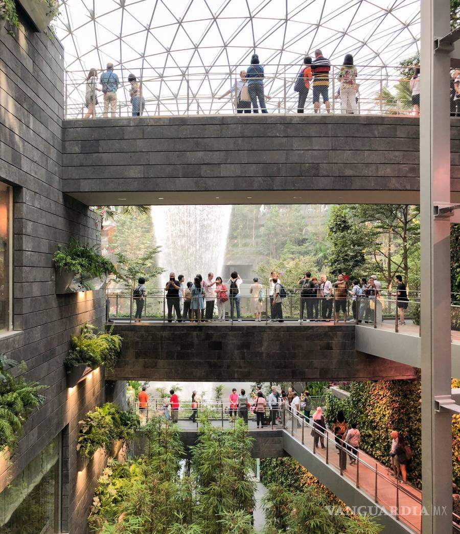$!Aeropuerto Internacional de Changi en Singapur deja volar… la imaginación, tiene la cascada interior más alta del mundo
