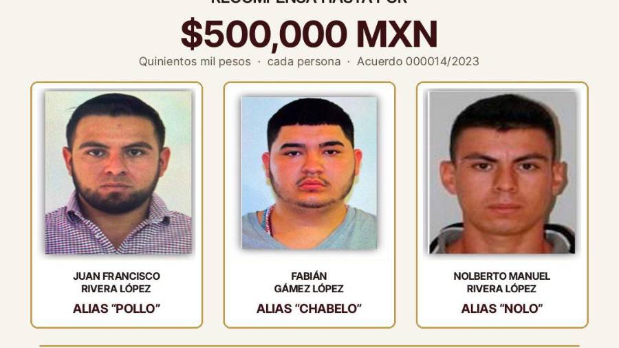 Recompensa por información que ayude con la detención de tres hombres en Sonora, México.