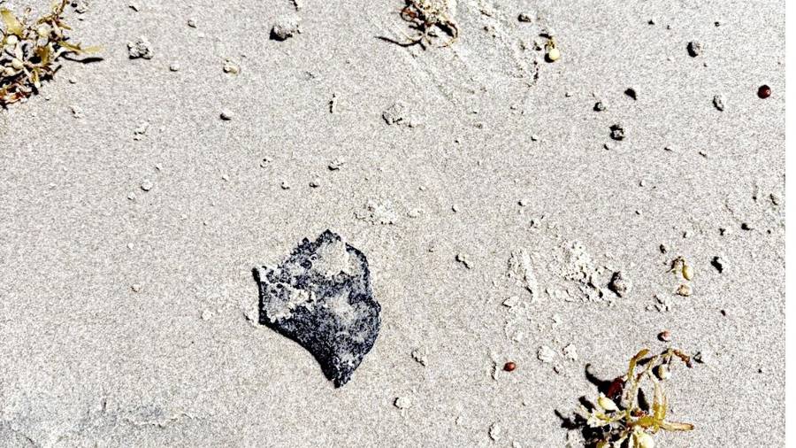 Manchas de chapopote encontradas por turistas en la Isla del Padre.