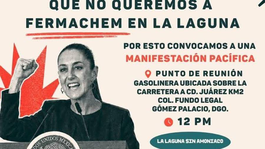 Integrantes de colectivos ambientalistas convocaron a una marcha en Gómez Palacio para manifestar sus demandas durante la visita de la presidenta Claudia Sheinbaum.