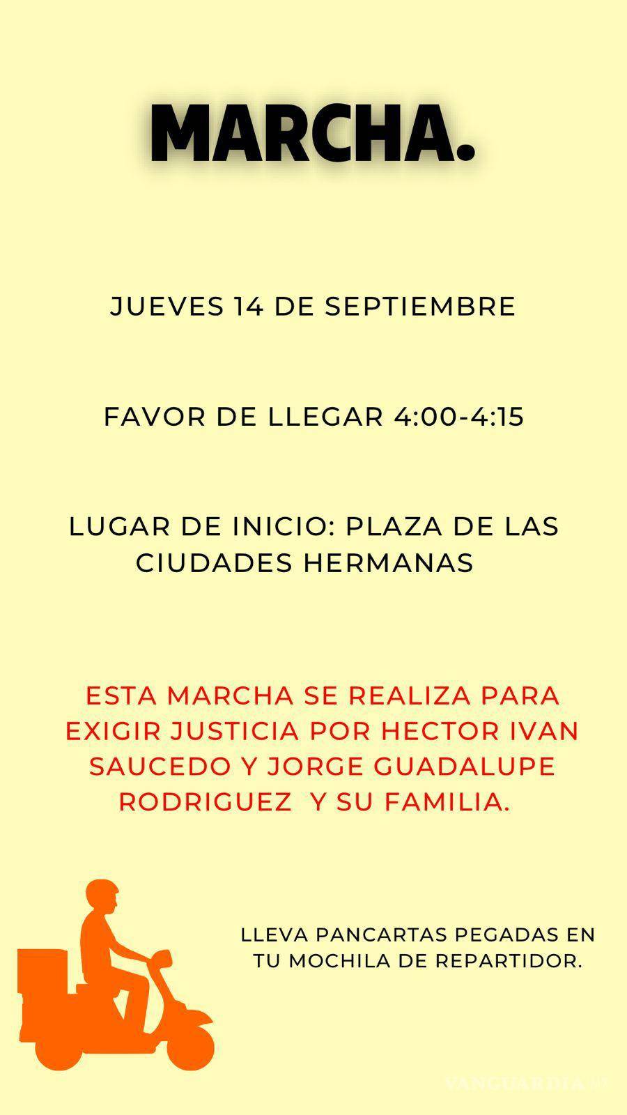 $!Con pancartas y consignas, los motociclistas hacen un llamado a la justicia mientras marchan por las calles de Saltillo.