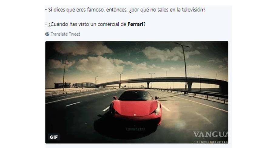 $!Un 'Ferrari con calcamonías': El meme que causó revuelo en redes sociales