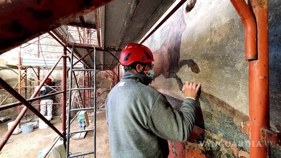 $!Pompeya recupera un gran mural de grandes dimensiones con paisajes egipcios