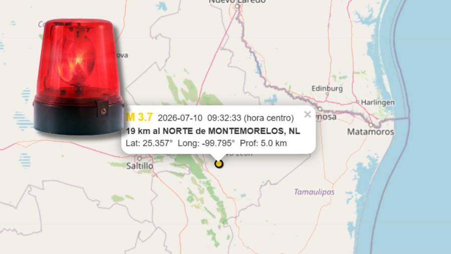 Un sismo de 3.7 grados se registró este viernes en el ayuntamiento de Montemorelos, Nuevo León, sin reporte de personas lesionadas.
