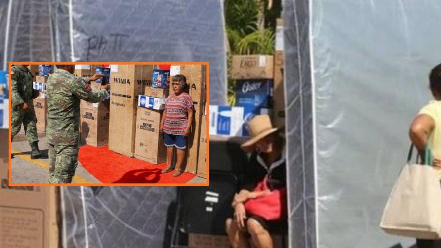 Damnificados en Acapulco, tras el huracán Otis, deciden vender los enseres brindados por el gobierno de México.