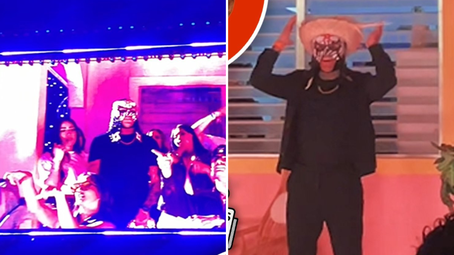 Penta Zero Miedo regaló una de sus máscaras al cantante puertorriqueño como gesto de agradecimiento.