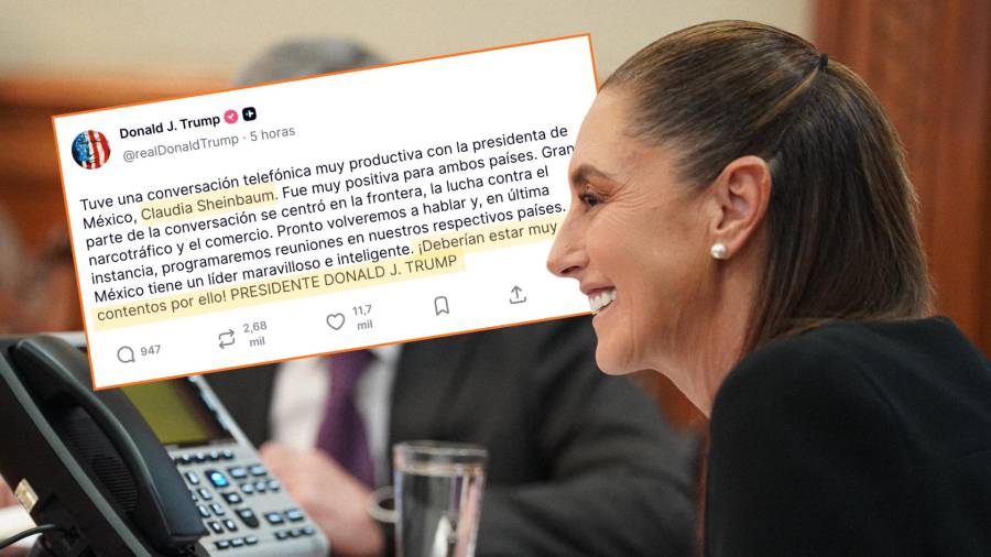Donald Trump elogia a Sheinbaum tras llamada: ‘México tiene una líder maravillosa’