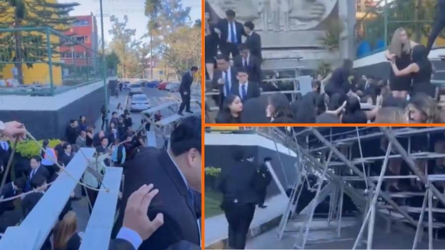 Se reportó el colapso de la estructura utilizada para la toma de fotografía de los estudiantes que concluían el curso en la Facultad de Derecho de la Universidad Veracruzana (UV) en la ciudad de Xalapa.