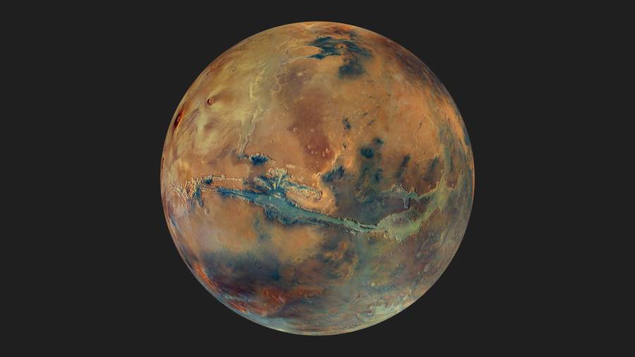 Imagen del Planeta Marte. Un equipo de científicos chinos consiguió desarrollar un material de construcción elaborado a partir de rocas marcianas y gelatina y levadura terrestres tan resistente como el hormigón.
